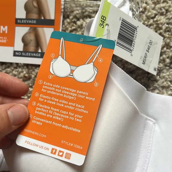 Warners underwire bra with extra side coverage 34B - Picture 2 of 2